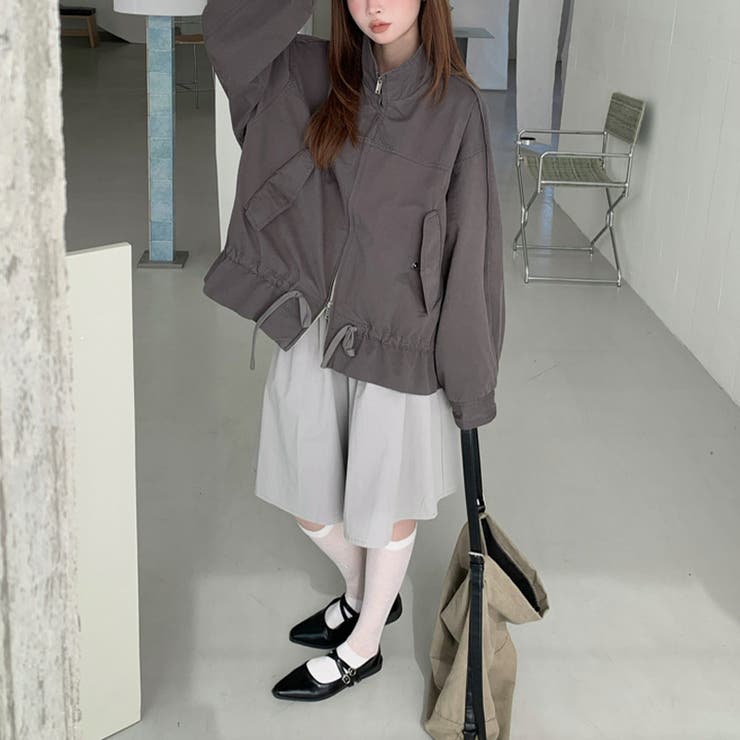 気負わず快適 ドローストリングスタンドカラー ジャケットルーズフィット | 17kg | 詳細画像6 