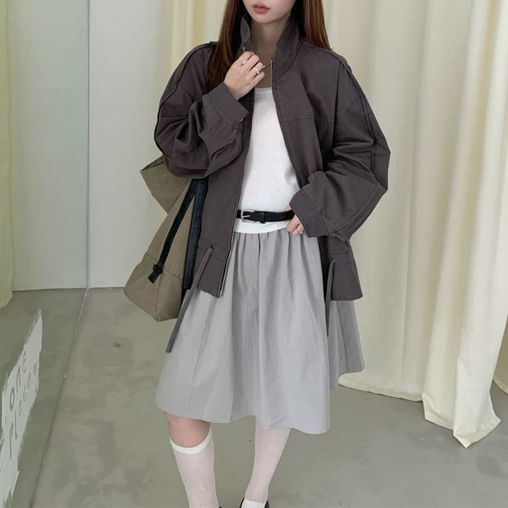 気負わず快適 ドローストリングスタンドカラー ジャケットルーズフィット | 17kg | 詳細画像9 