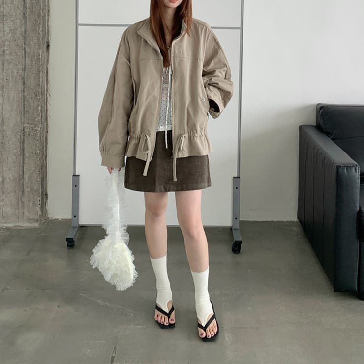 気負わず快適 ドローストリングスタンドカラー ジャケットルーズフィット | 17kg | 詳細画像15 