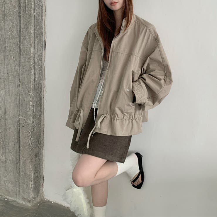 気負わず快適 ドローストリングスタンドカラー ジャケットルーズフィット | 17kg | 詳細画像17 