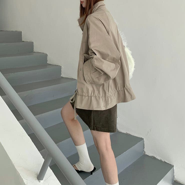 気負わず快適 ドローストリングスタンドカラー ジャケットルーズフィット | 17kg | 詳細画像18 