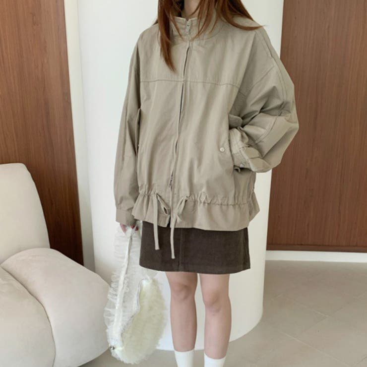 気負わず快適 ドローストリングスタンドカラー ジャケットルーズフィット | 17kg | 詳細画像2 