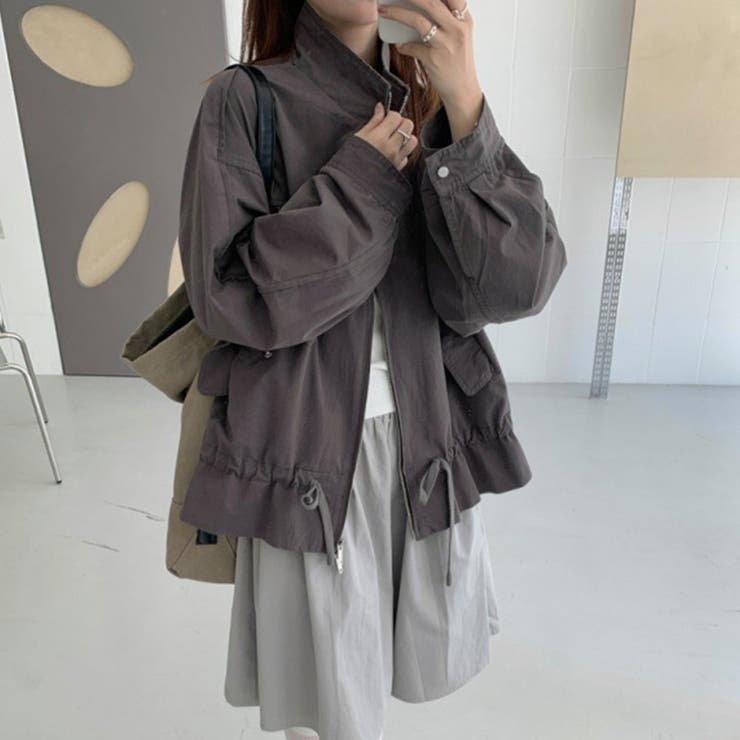 気負わず快適 ドローストリングスタンドカラー ジャケットルーズフィット | 17kg | 詳細画像3 