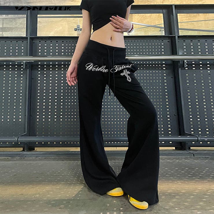 今季トレンド☆レースアップ 微フレアスポーツスウェット ルーズ ワイドパンツ | 17kg | 詳細画像2 