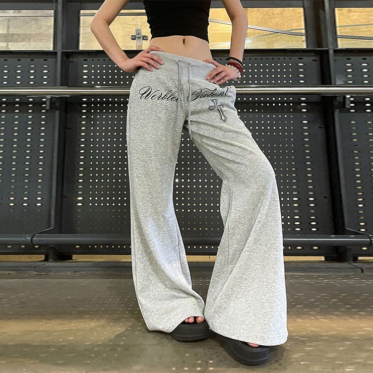 今季トレンド☆レースアップ 微フレアスポーツスウェット ルーズ ワイドパンツ | 17kg | 詳細画像5 