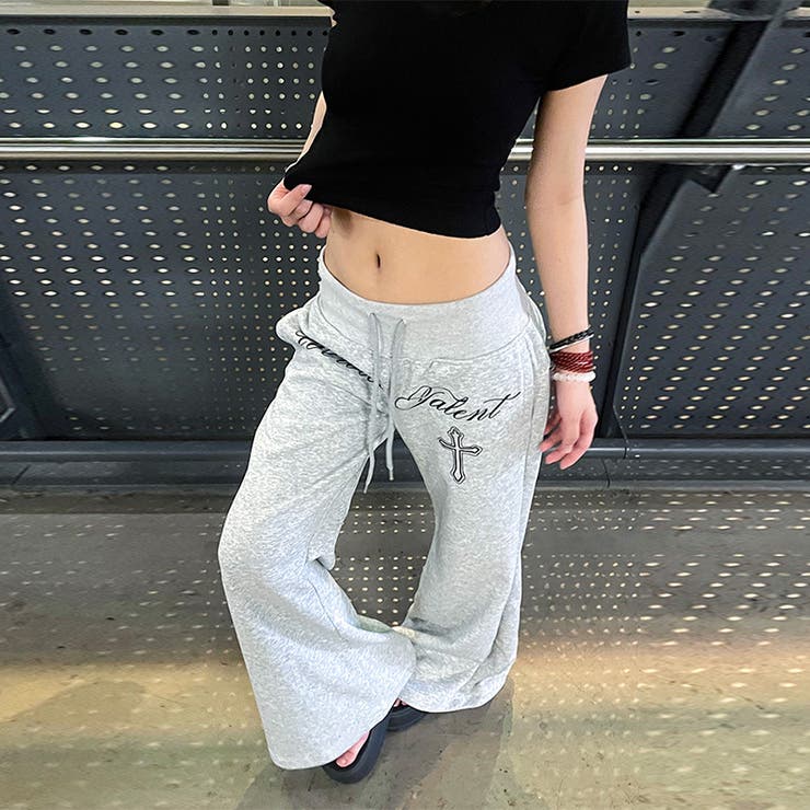 今季トレンド☆レースアップ 微フレアスポーツスウェット ルーズ ワイドパンツ | 17kg | 詳細画像3 