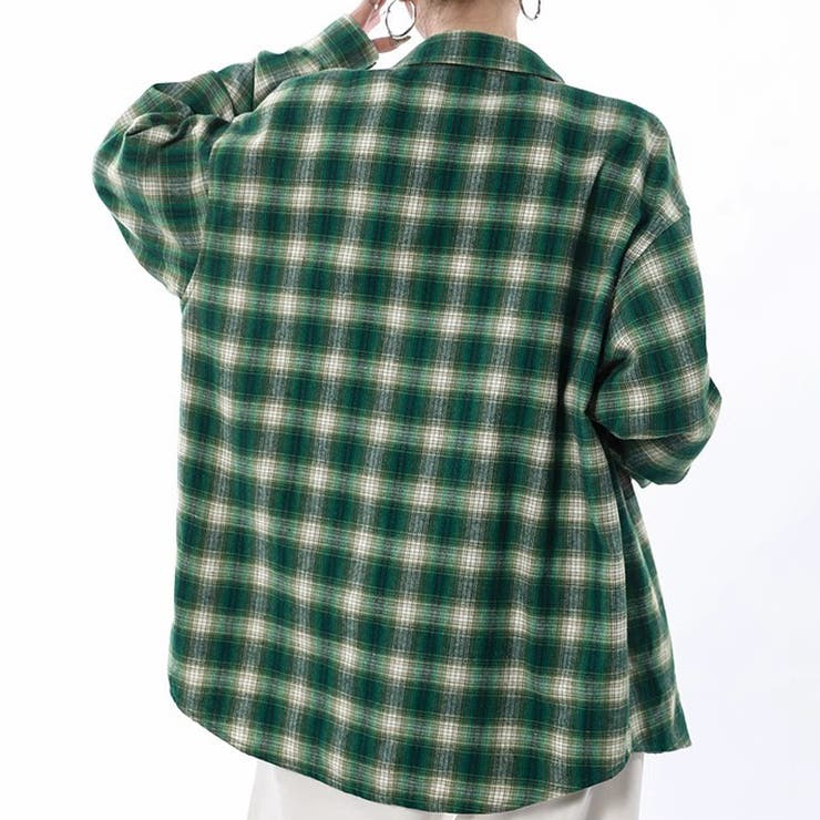 ユニセックス☆配色チェック柄 長袖シャツ若々しい ルーズフィット | 17kg | 詳細画像14 
