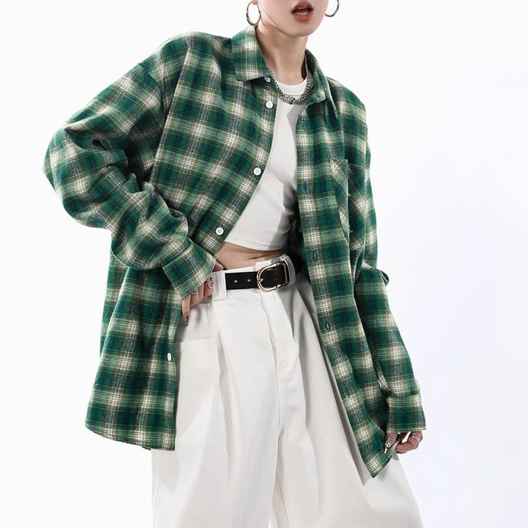 ユニセックス☆配色チェック柄 長袖シャツ若々しい ルーズフィット | 17kg | 詳細画像15 