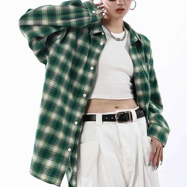 ユニセックス☆配色チェック柄 長袖シャツ若々しい ルーズフィット | 17kg | 詳細画像17 