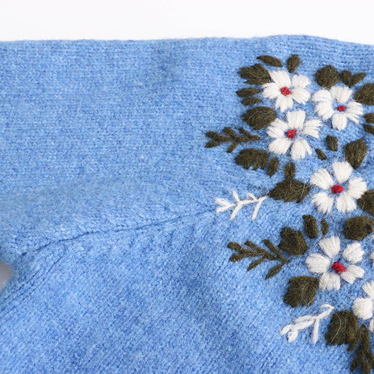 甘辛系ガールズ☆【春】刺繍かぎ編み クルーネックニットカーディガン | 17kg | 詳細画像33 