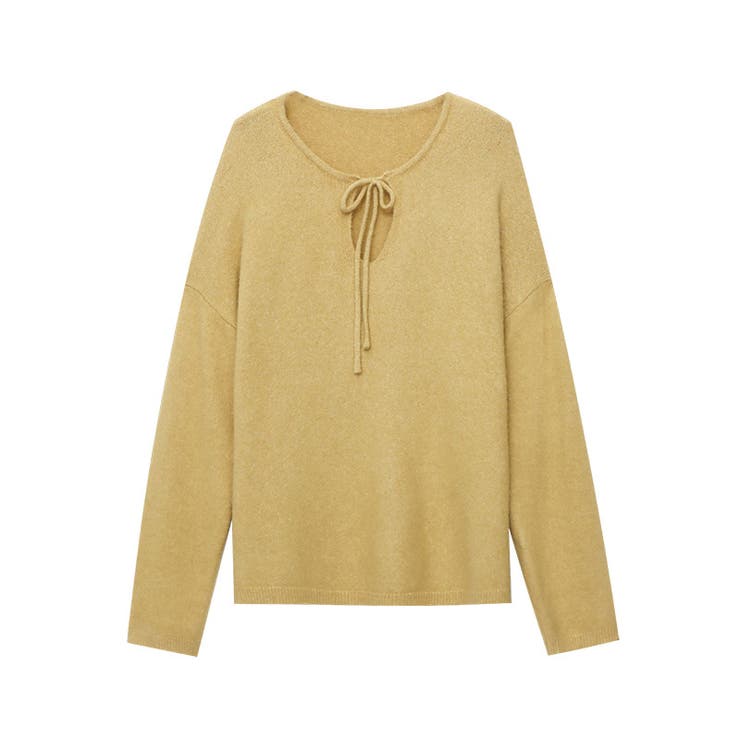 甘辛系ガールズ☆【春】リボン付き Vネック ルーズニットセーター | 17kg | 詳細画像4 