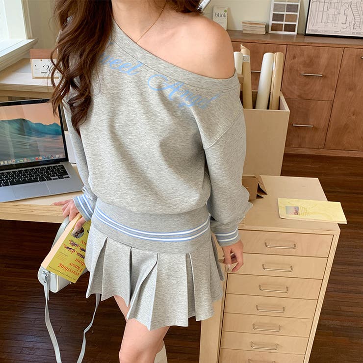 ミレニアル学園風 【春】ルーズワンショルダー ロゴスウェット | 17kg | 詳細画像16 