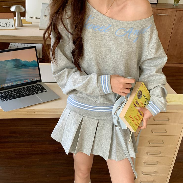 ミレニアル学園風 【春】ルーズワンショルダー ロゴスウェット | 17kg | 詳細画像20 