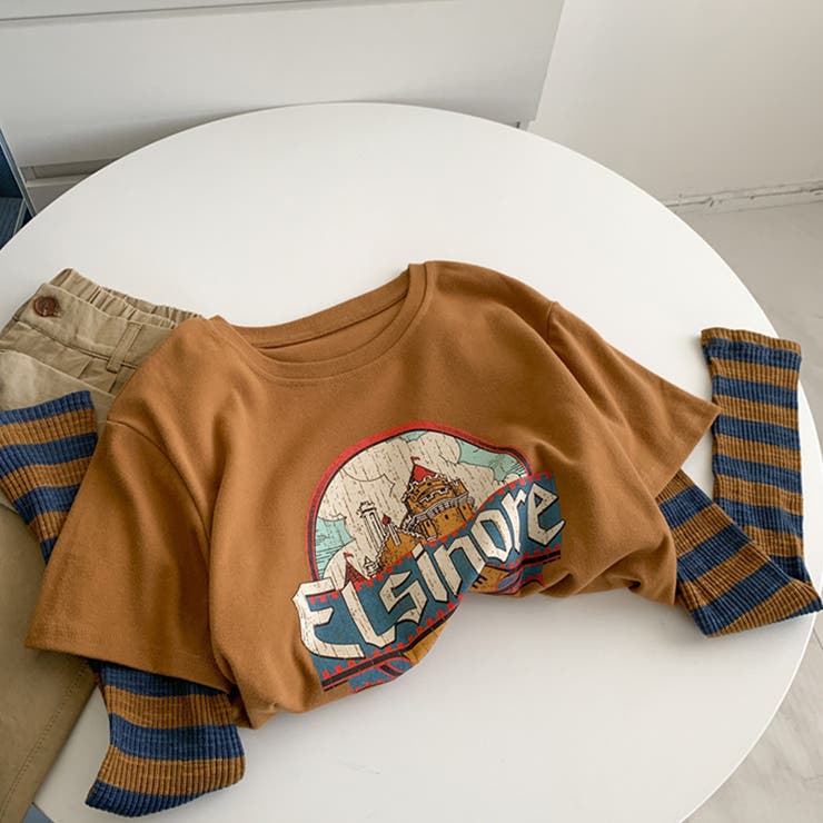 ミレニアル学園風☆【春】カレッジ風フェイクレイヤード 長袖Tシャツ | 17kg | 詳細画像3 