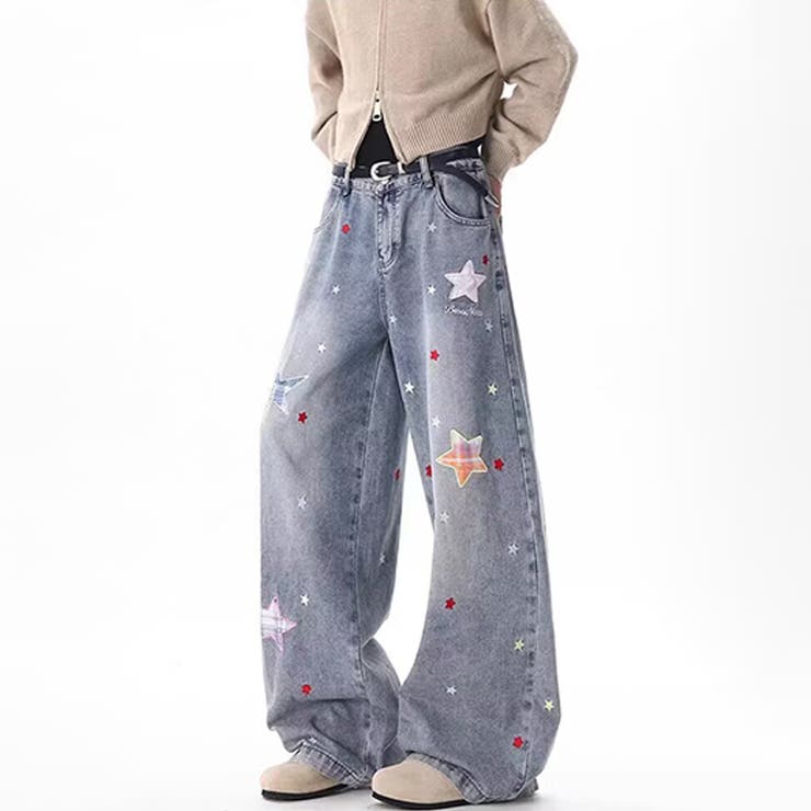 ゆるカワコーデ☆【春】星型ワッペン ワイドデニムパンツ | 17kg | 詳細画像10 