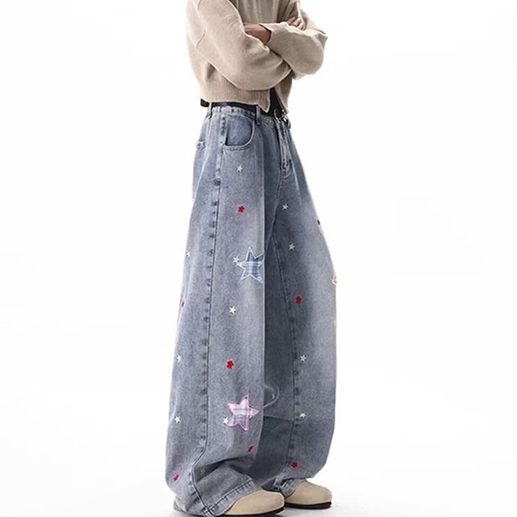 ゆるカワコーデ☆【春】星型ワッペン ワイドデニムパンツ | 17kg | 詳細画像9 