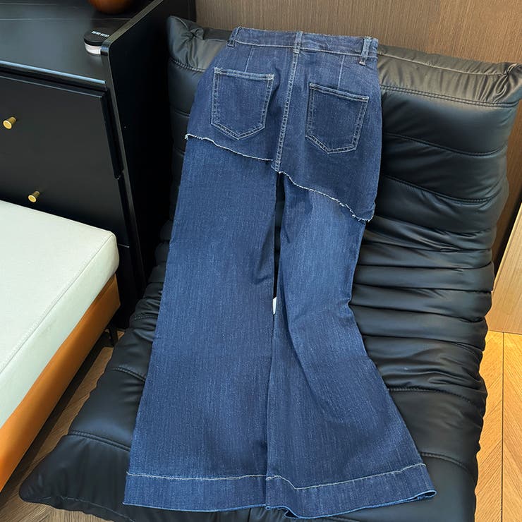 今季トレンド☆【春】フェイクレイヤードスカート風デニムパンツ | 17kg | 詳細画像5 