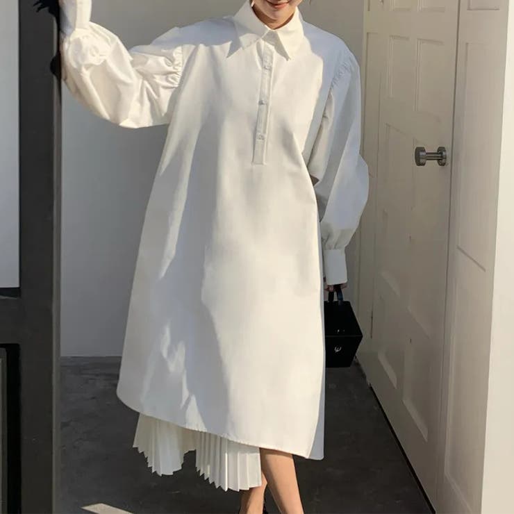 気負わず快適☆【春】切り替えプリーツ シャツワンピース | 17kg | 詳細画像2 