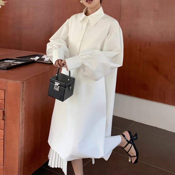 気負わず快適☆【春】切り替えプリーツ シャツワンピース | 17kg | 詳細画像8 