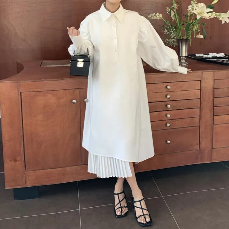 気負わず快適☆【春】切り替えプリーツ シャツワンピース | 17kg | 詳細画像9 