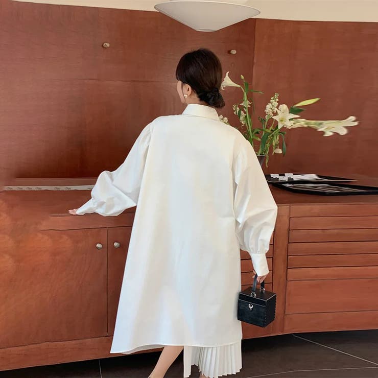 気負わず快適☆【春】切り替えプリーツ シャツワンピース | 17kg | 詳細画像4 