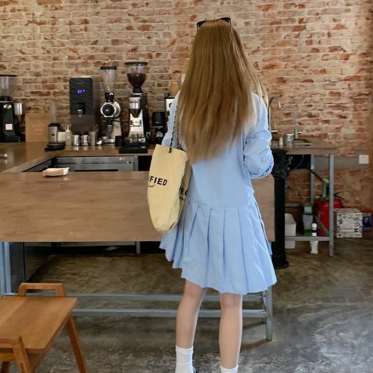 甘辛系ガールズ 【春】ダブルウエストベルト装飾 シャツワンピースプリーツスカート | 17kg | 詳細画像14 