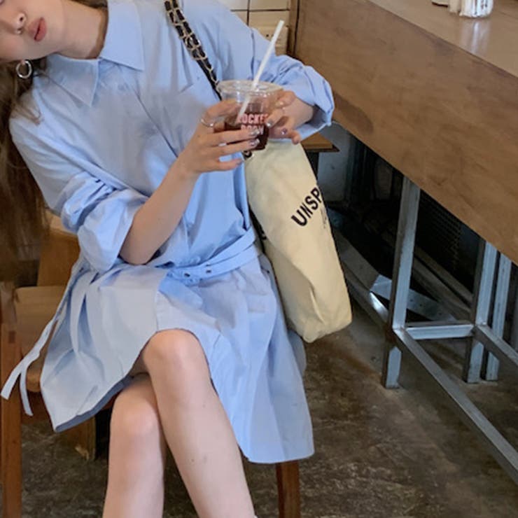 甘辛系ガールズ 【春】ダブルウエストベルト装飾 シャツワンピースプリーツスカート | 17kg | 詳細画像16 