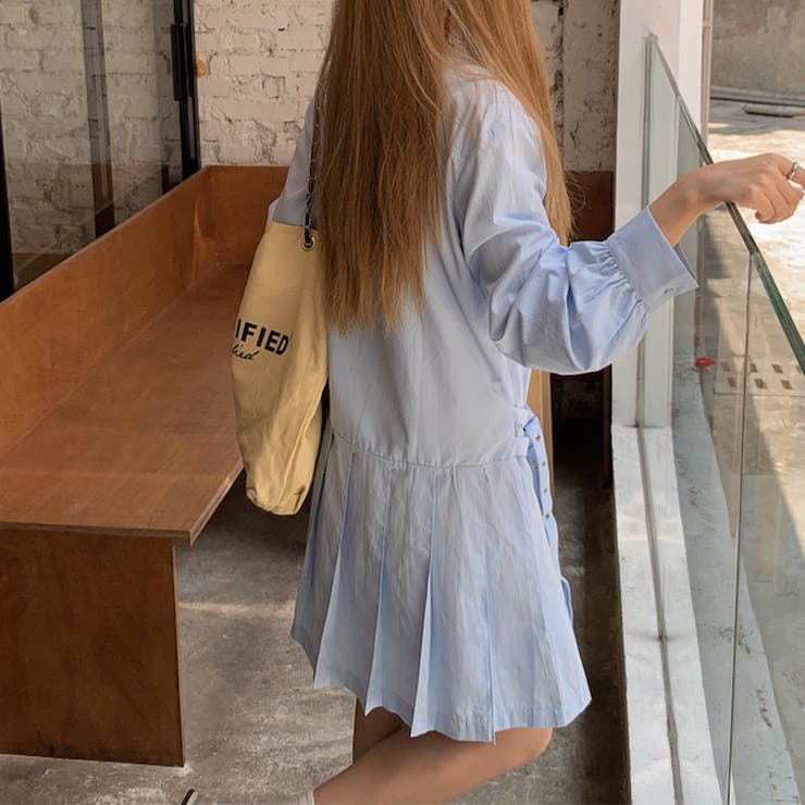 甘辛系ガールズ 【春】ダブルウエストベルト装飾 シャツワンピースプリーツスカート | 17kg | 詳細画像22 