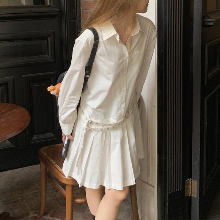 甘辛系ガールズ 【春】ダブルウエストベルト装飾 シャツワンピースプリーツスカート | 17kg | 詳細画像39 