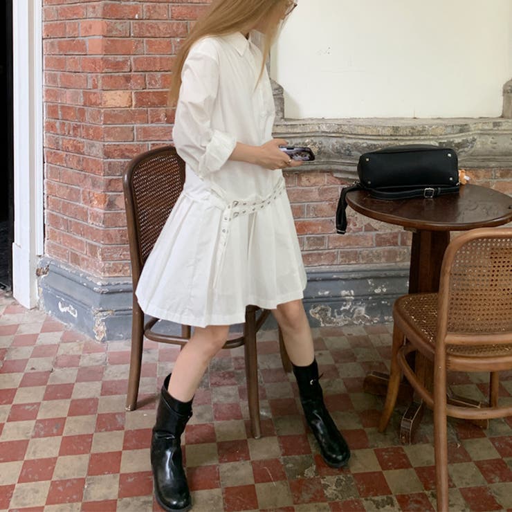 甘辛系ガールズ 【春】ダブルウエストベルト装飾 シャツワンピースプリーツスカート | 17kg | 詳細画像40 