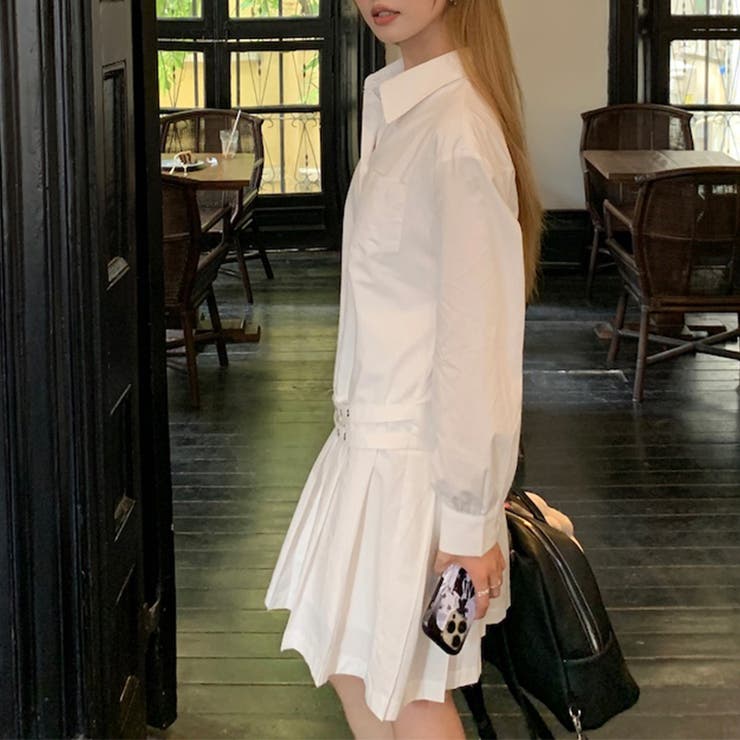 甘辛系ガールズ 【春】ダブルウエストベルト装飾 シャツワンピースプリーツスカート | 17kg | 詳細画像42 