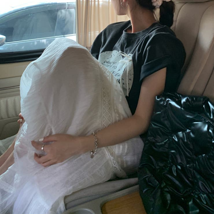 ミレニアル学園風 【春】ハートプリント ルーズTシャツ＋ホワイト | 17kg | 詳細画像6 