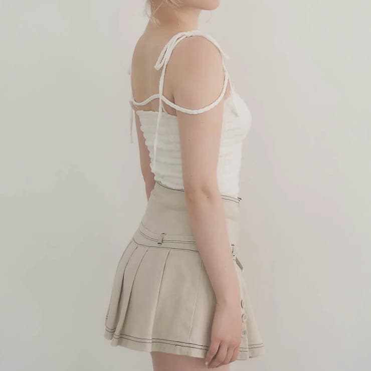甘辛系ガールズ☆【春】プリーツ キャミソール ショート丈 リボン付きトップス | 17kg | 詳細画像8 