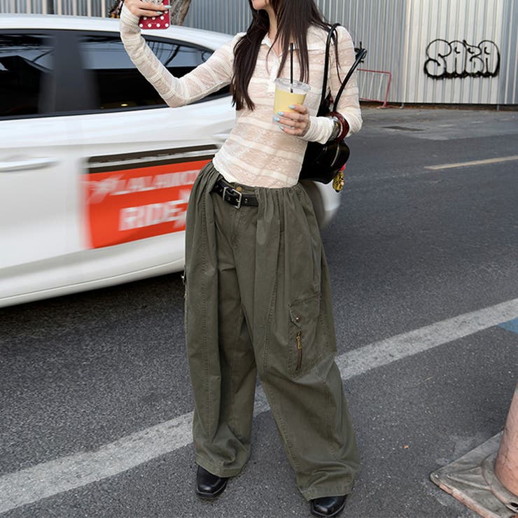 甘辛系ガールズ☆【春】レース切り替え フリルネック 長袖Tシャツ | 17kg | 詳細画像2 