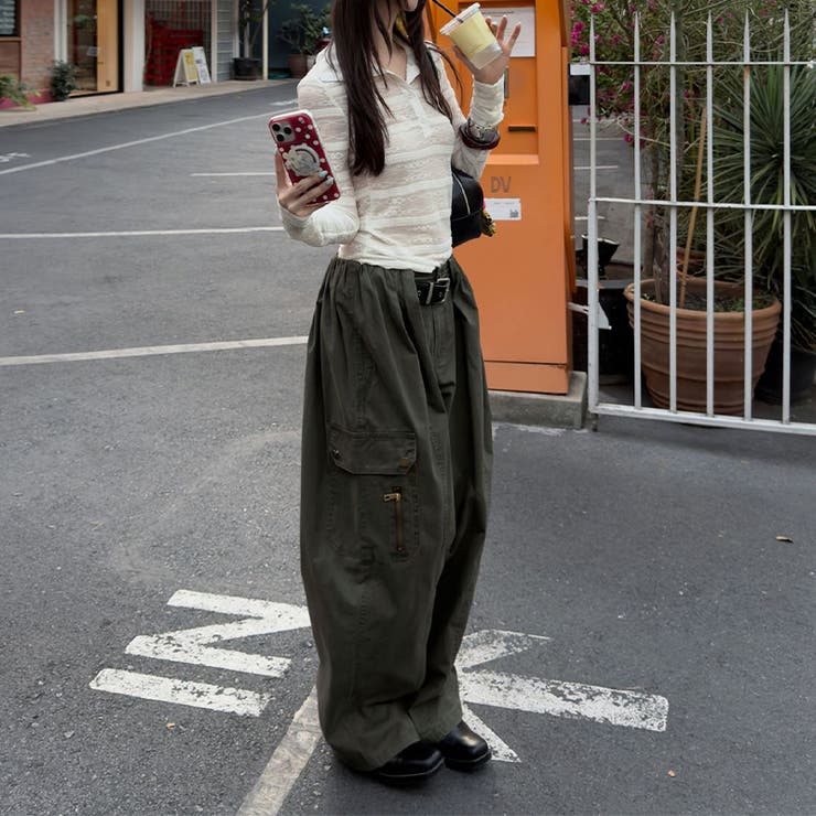 甘辛系ガールズ☆【春】レース切り替え フリルネック 長袖Tシャツ | 17kg | 詳細画像5 