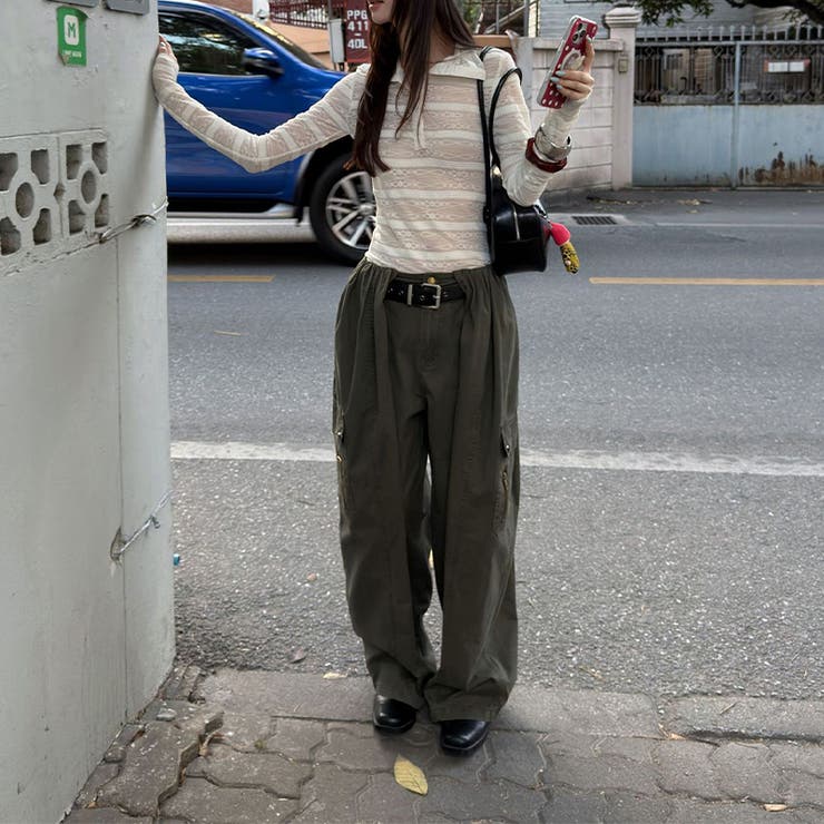 甘辛系ガールズ☆【春】レース切り替え フリルネック 長袖Tシャツ | 17kg | 詳細画像9 