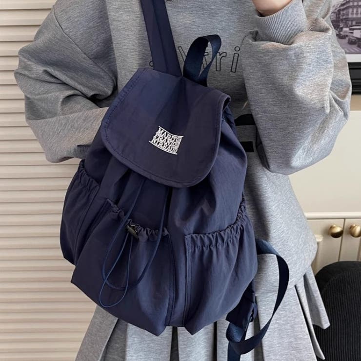 ネイビー | ナイロン×キャンバス 大容量バックパック レディース | 17kg