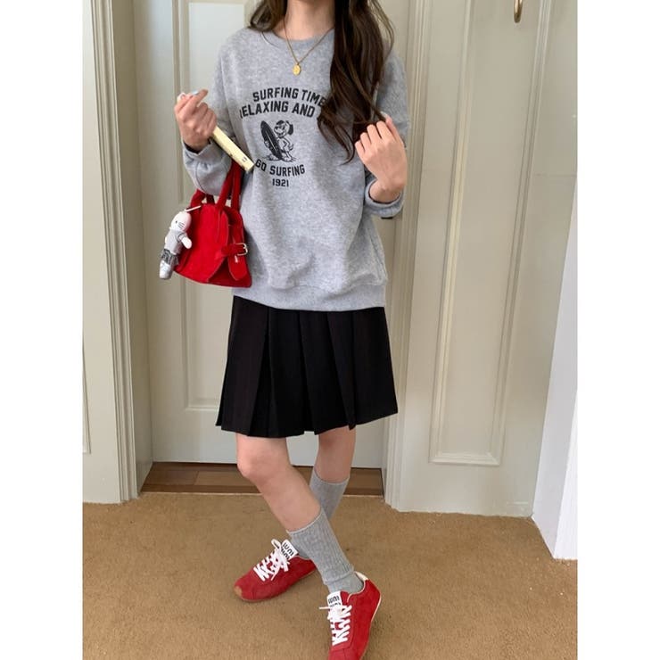 【秋】サーフィンドッグプリントスウェット レディース ゆったりシルエット | 17kg | 詳細画像24 