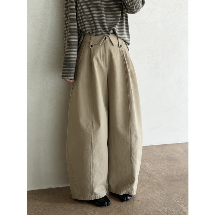 【秋】ドレープワイドパンツ レディース ハイウエスト ロング丈 | 17kg | 詳細画像8 