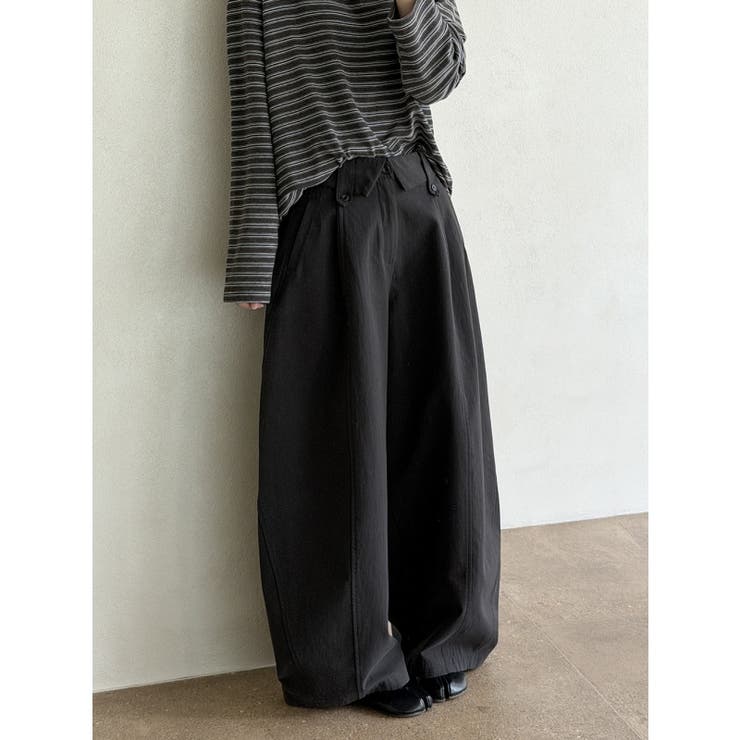 【秋】ドレープワイドパンツ レディース ハイウエスト ロング丈 | 17kg | 詳細画像19 
