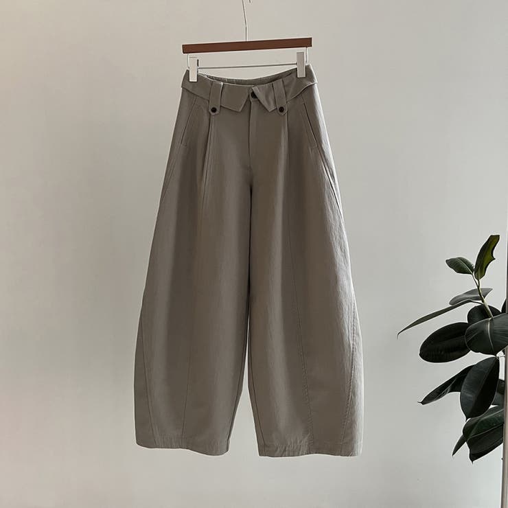 【秋】ドレープワイドパンツ レディース ハイウエスト ロング丈 | 17kg | 詳細画像5 
