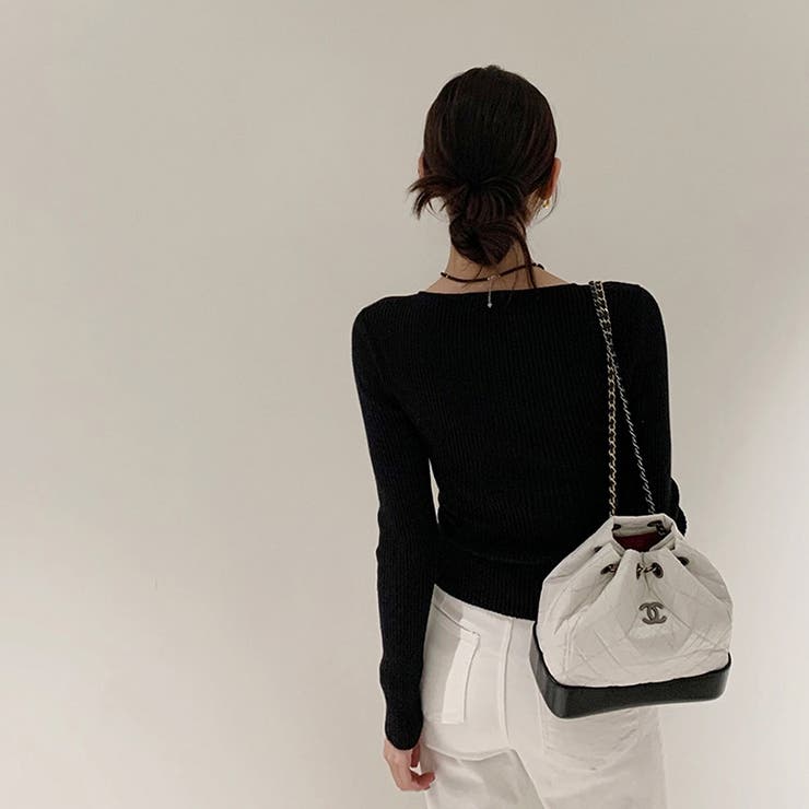 SHOPLIST限定】女性らしい大人っぽいVネックニットトップス[品番 SHOPLIST限定】女性らしい大人っぽいVネックニットトップス[品番