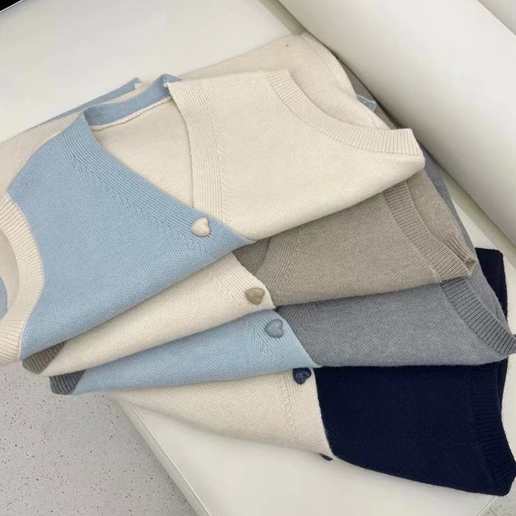 【SHOPLIST限定】大人っぽい斜めボタンVネックベストカーディガン | 17kg | 詳細画像11 