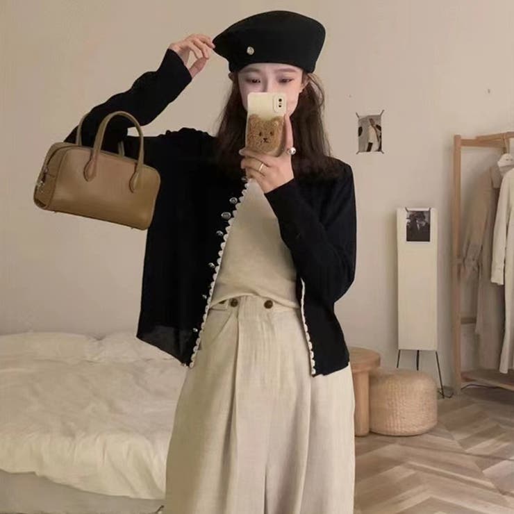 【SHOPLIST限定】柔らかく優しい雰囲気が漂うニットバイカラーカーディガン | 17kg | 詳細画像11 