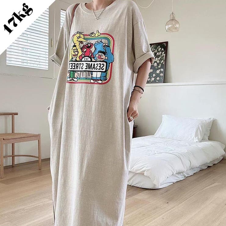 【SHOPLIST限定】カートゥーンプリントのニットワンピース | 17kg | 詳細画像1 