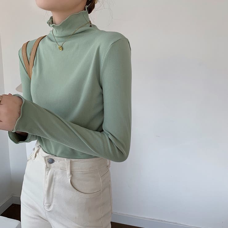 グリーン | 【SHOPLIST限定】ハイネックの厚手で保温性の高いインナーシャツ | 17kg