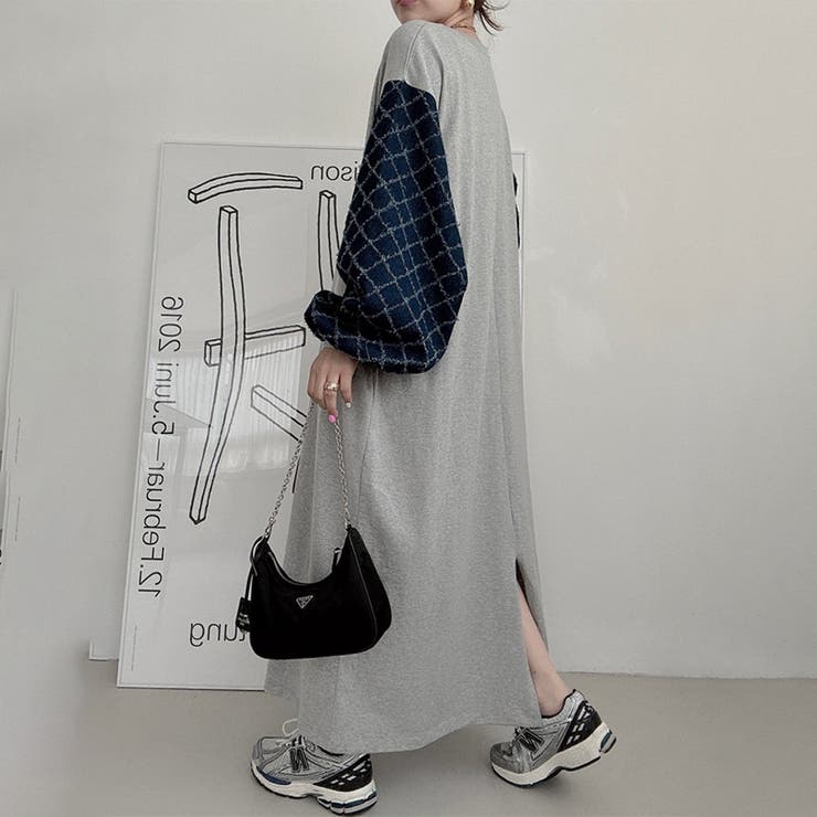 SHOPLIST限定】個性的なプリントロング丈パーカーワンピース