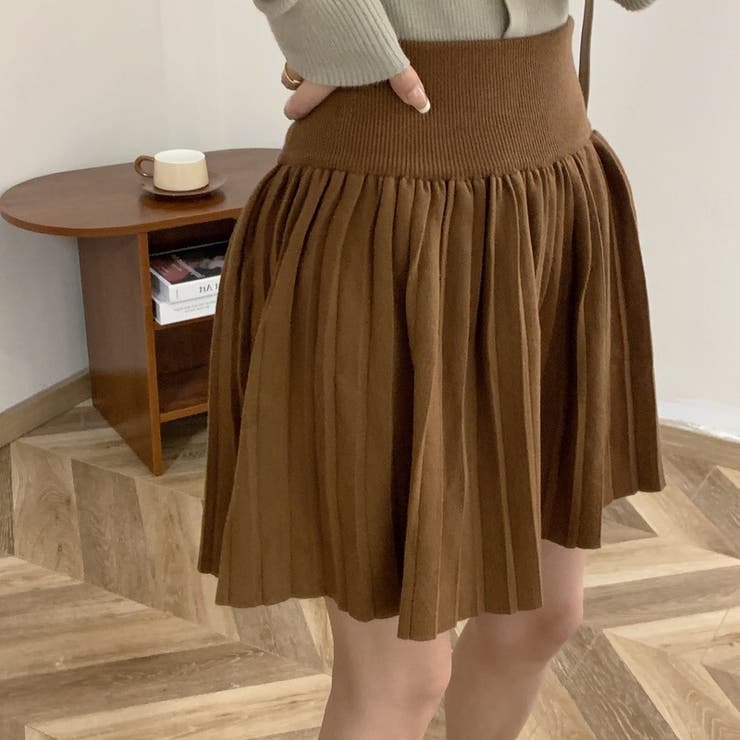 【SHOPLIST限定】韓国風シックな秋新作ハイウェストプリーツスカートニット | 17kg | 詳細画像14 