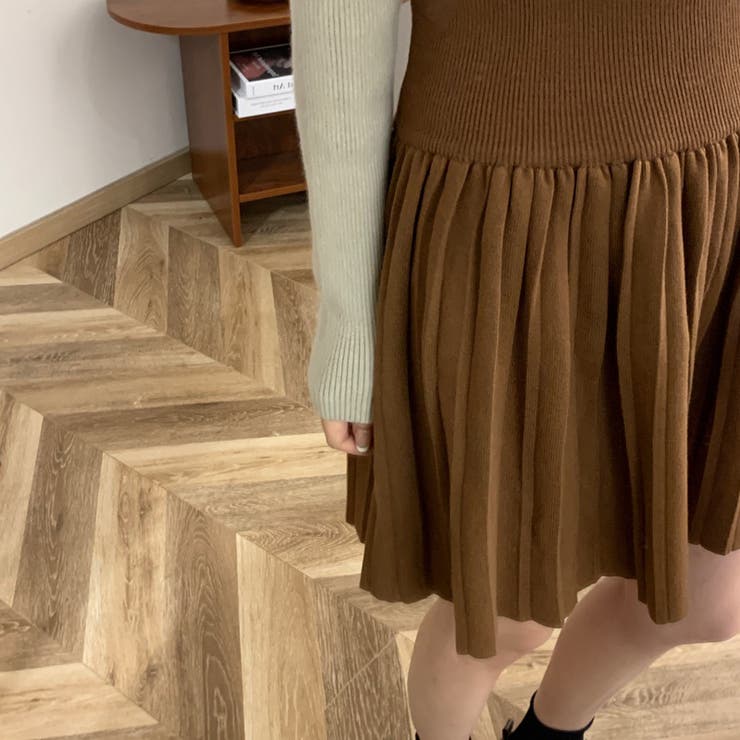 【SHOPLIST限定】韓国風シックな秋新作ハイウェストプリーツスカートニット | 17kg | 詳細画像4 