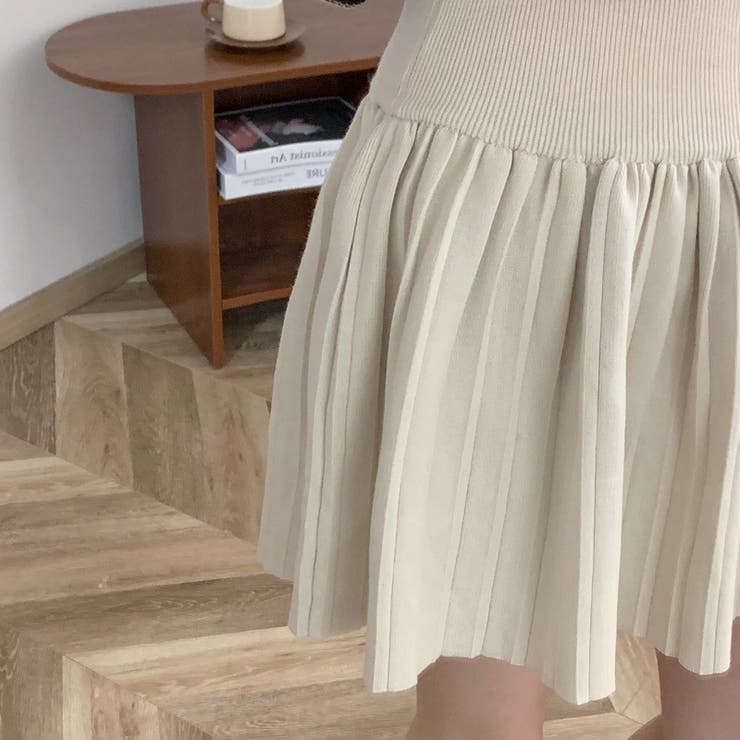 【SHOPLIST限定】韓国風シックな秋新作ハイウェストプリーツスカートニット | 17kg | 詳細画像5 